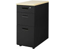 【メーカー直送】Netforce ナッツ 脇机 3段 ナチュラル×ブラック LD-WD3SB-NA-BK【代引不可】【お客様組立】