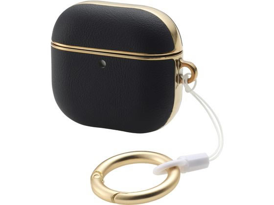 【ブラックフライデー限定★27日9:59迄店内ポイント2倍】【お取り寄せ】エレコム AirPods 第4世代 レザーケース ブラック AVA-AP06PLMBK...