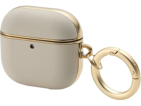 【ブラックフライデー限定★27日9:59迄店内ポイント2倍】【お取り寄せ】エレコム AirPods 第4世代 レザーケース グレージュ スマートフォン用ケース ...