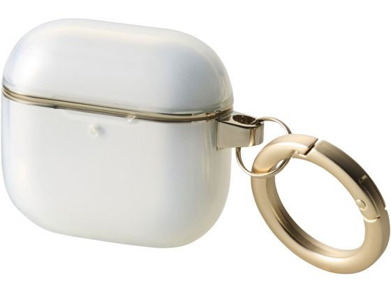 【ブラックフライデー限定★27日9:59迄店内ポイント2倍】【お取り寄せ】エレコム AirPods 第4世代 ソフトケース ゴールドライン スマートフォン用ケー...