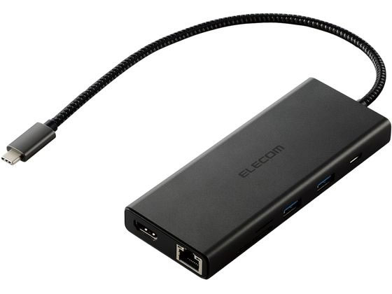 【レビュー投稿で100円OFFクーポン】【お取り寄せ】エレコム Type-C ドッキングステーション 10-in-1 ブラック USBハブ ドッキングステーション PC周辺機器 パソコン 家電