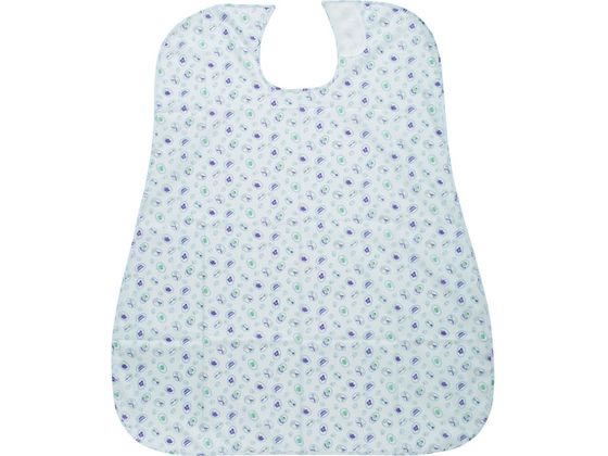 【ブラックフライデー限定★27日9:59迄店内ポイント2倍】介援隊 食事用エプロン キッチンブルー 食事エプロン 食事ケア 介護 衛生材料