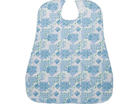 【ブラックフライデー限定★27日9:59迄店内ポイント2倍】介援隊 食事用エプロン パッチワークブルー 食事エプロン 食事ケア 介護 衛生材料