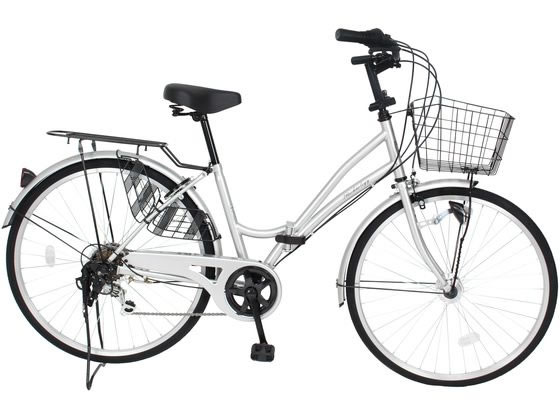 【メーカー直送】21Technology シティサイクル MCA266 ピュアシルバー【代引不可】【お客様組立】 シティサイクル 電動アシストなし 自転車 アウトドア