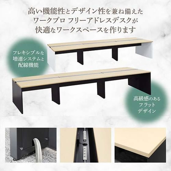 【レビュー投稿で100円OFFクーポン】【メーカー直送】Netforce ワークプロ フリーアドレスデスク 8人用 幅5600 WH×DBR【代引不可】【お客様組立】幅 フリーアドレスデスク オフィスデスク 事務机 オフィス家具 [3]