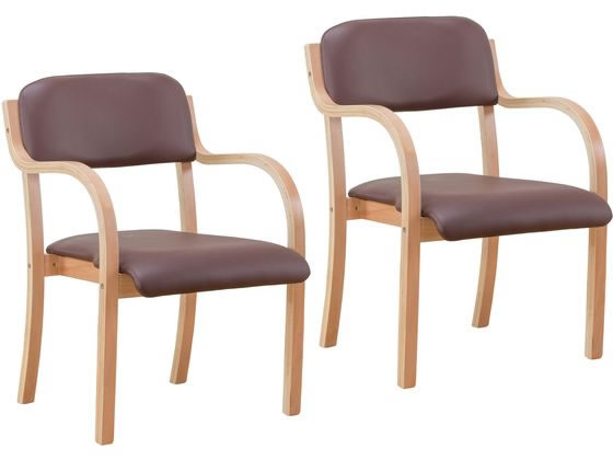 【スーパーSALE限定★10％以上OFF＆2,000円クーポン】【メーカー直送】ファミリー・ライフ 立ち座りサポートチェア ダークブラウン 2脚組 0408750【代引不可】【お客様組立】ダイニングチェア ソファ イス リビング家具 インテリア