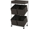【レビュー投稿で100円OFFクーポン】【メーカー直送】萩原 ランドリーラック 4個タイプ 幅56cm ダークブラウン【代引不可】【お客様組立】収納家具 インテリア 収納