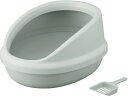 【店内全品ポイント2倍★16日9:59迄】 【お取り寄せ】アイリスオーヤマ 猫のトイレ ハーフカバー ミントグレー P-NE-500-H トイレ 本体 猫用 キ...