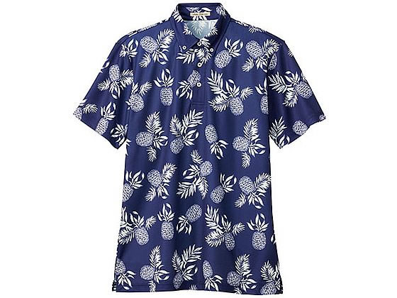 【レビュー投稿で100円OFFクーポン】【お取り寄せ】ボンマックス アロハポロシャツパイナップル ネイビー 4L FB4548U-8 ポロシャツ 半袖 シャツ ...