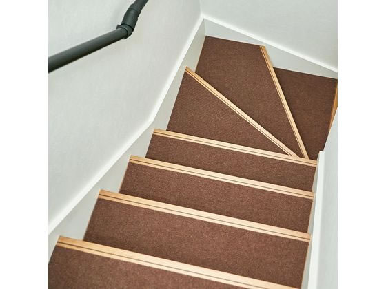 【レビュー投稿で100円OFFクーポン】【メーカー直送】萩原 階段マット踊り場 ブラウン 900×210mm 900×9..