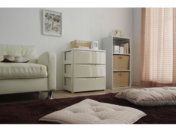 【レビュー投稿で100円OFFクーポン】【メーカー直送】アイリスオーヤマ ワイドチェスト 3段 幅550mm ホワイト/アイボリー COD-553【代引不可】チェスト リビング収納 収納家具 インテリア 収納 [2]