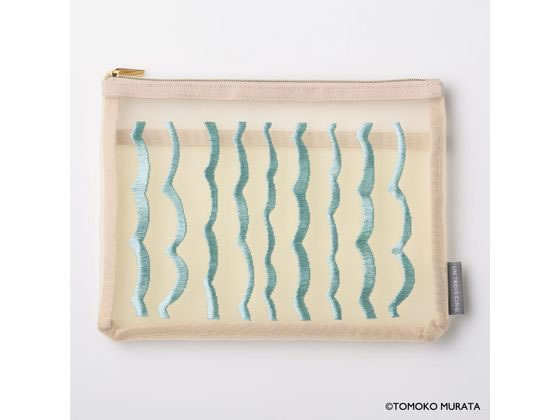 楽天ココデカウ【お取り寄せ】ヒサゴ ムラタトモコ 刺繍メッシュポーチ Ripple（リップル） UTN309 バッグインバッグ バッグ 日用雑貨