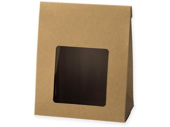 【ブラックフライデー限定★27日9:59迄店内ポイント2倍】【お取り寄せ】クラフトギフトBOX 窓付角底L 10枚 006897933 ギフトボックス 包装紙 包装 ラッピング