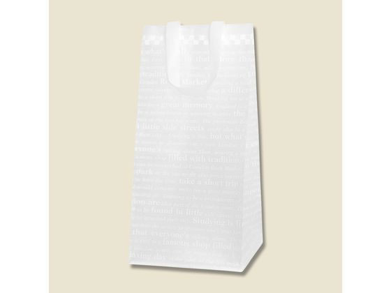 【マラソン限定★2000円クーポン＆ポイント2倍】【お取り寄せ】ヘイコー ポリチャームバッグ WロングM チェッカー 表記入り 20枚 ポリ手提袋 手提袋 ラッピング 包装(3.0)