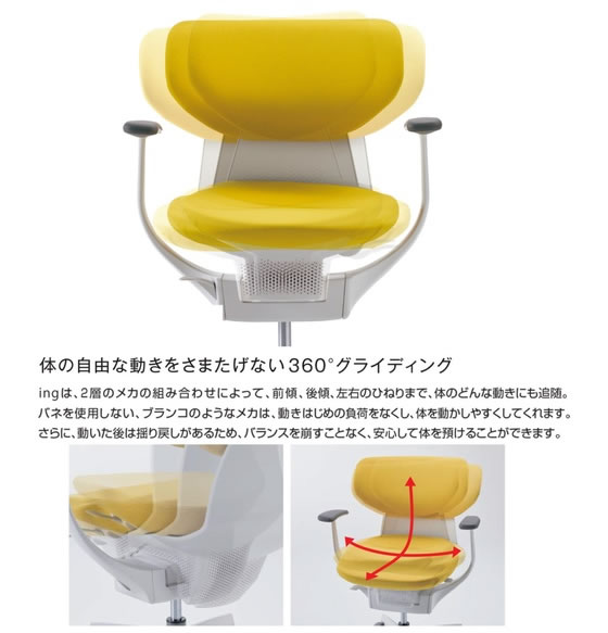 【レビュー投稿で100円OFFクーポン】【メーカー直送】イング メッシュ背座黄 肘有 Wキャスター CRGA3413E1G41SW【代引不可】【組立・設置・送料無料】肘付き 固定肘タイプ 布張りチェア オフィスチェア オフィス家具 [2]