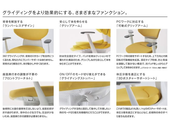 【レビュー投稿で100円OFFクーポン】【メーカー直送】イング メッシュ背座黄 肘有 Wキャスター CRGA3413E1G41SW【代引不可】【組立・設置・送料無料】肘付き 固定肘タイプ 布張りチェア オフィスチェア オフィス家具 [3]