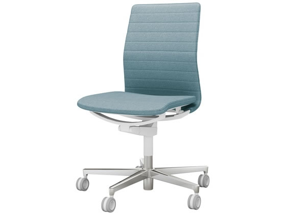 【レビュー投稿で100円OFFクーポン】【メーカー直送】ファブレ ポリッシュ脚 青本体白 肘無 V C01P102CUWR3R33【代引不可】【組立・設置・送料無料】肘なし 布張りチェア オフィスチェア オフィス家具