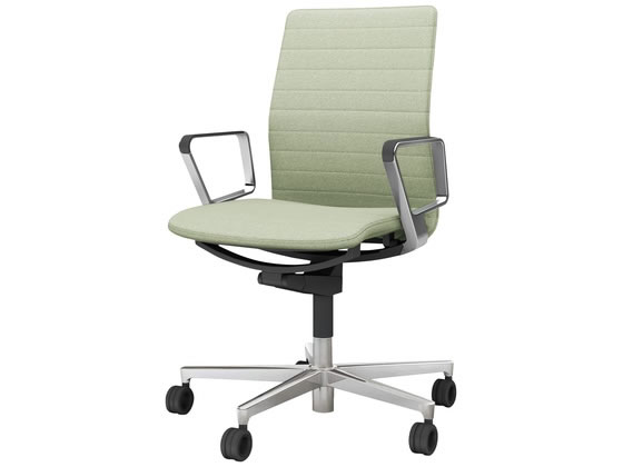 【楽天大感謝祭限定★26日9:59迄ポイント2倍】【メーカー直送】ファブレ ポリッシュ脚 緑 肘有 Vキャスター C01P162CUBV1V13【代引不可】【組立・設置・送料無料】肘付き 固定肘タイプ 布張りチェア オフィスチェア オフィス家具