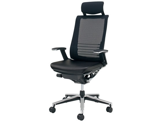 インスパインヘッドレスト付T型肘黒...
