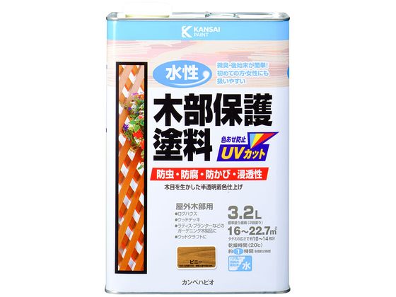 【マラソン限定★ポイント2倍】【お取り寄せ】カンペハピオ 水性木部保護塗料 ピニー 3.2L 塗料 塗装 養生 内装 土木 建築資材