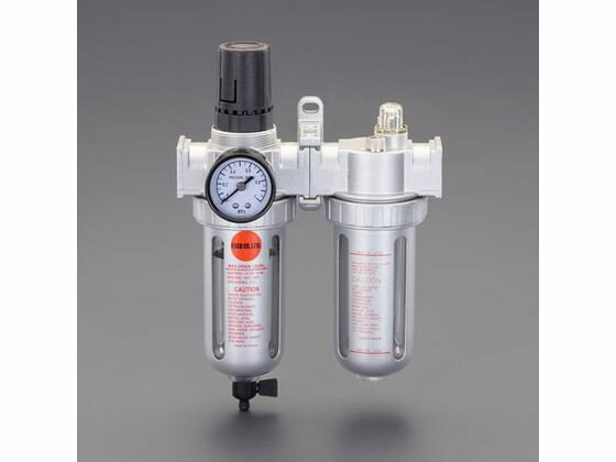 【レビュー投稿で100円OFFクーポン】【お取り寄せ】エスコ Rc 1／2 F.R.L.ユニット EA153AG-4B エアーフィルター用工具 車輌整備用品 グリスガン 部品 作業用品 工具