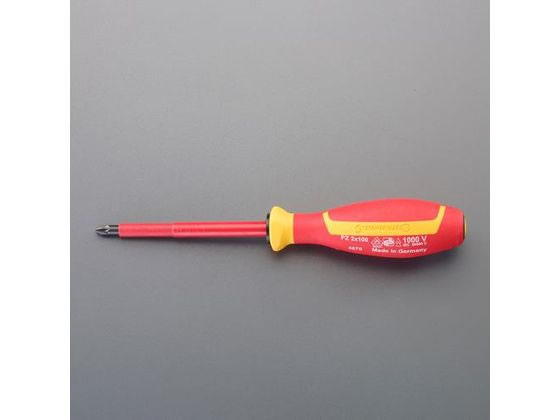 乐天商城 - 【レビュー投稿で100円OFFクーポン】【お取り寄せ】エスコ [Pozidriv] ドライバー(絶縁) #2×100mm EA557SV-2 絶縁工具 防爆 作業用品 工具