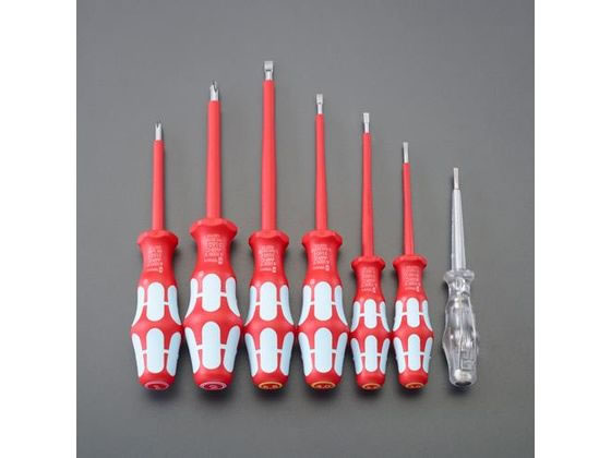 【マラソン限定★ポイント2倍】【お取り寄せ】絶縁ドライバー(ステンレス・ホルダー付) 7本組 [+-] EA560AW-7 絶縁工具 防爆 作業用品 工具