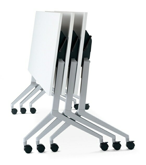 【ポイント2倍★19日20:00〜26日1:59迄】【メーカー直送】コクヨ フラップテーブル リーフライン 棚幕板付 ウォルナット W1500×D450【代引不可】 フラップテーブル 折りたたみテーブル 長机 会議用テーブル オフィス家具 [3]