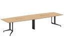 【レビュー投稿で100円OFFクーポン】【メーカー直送】コクヨ テーブル WT400 配線有 ナチュラル 脚黒 W3600×D1200【代引不可】8人用 ミーテ...