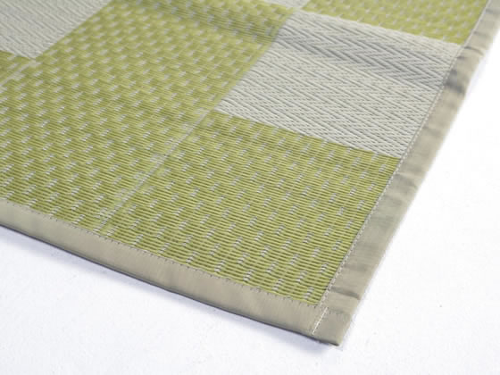 Patterned - 【マラソン限定★2,000円クーポン＆ポイント2倍】【メーカー直送】萩原 洗えるい草風カーペット 矢倉 本間 6帖 グリーン【代引不可】カーペット ラグ マット リビング家具 インテリア