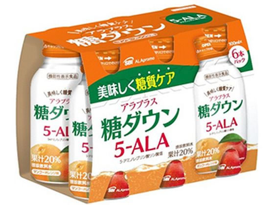 【レビュー投稿で100円OFFクーポン】訳あり)SBIアラプロモ アラプラス 糖ダウン 5-ALA ドリンク100mL×6 健康補助食品 健康ドリンク 栄養補助食品 栄養ドリンク 健康食品