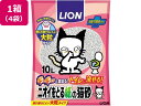 【マラソン限定★ポイント2倍】送料無料 LION ニオイをとる紙の猫砂 10L 4袋 猫砂 シート 猫 キャット用 ペット トイレタリー