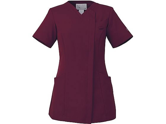 【商品説明】顔まわりを美しく見せる胸元が見えにくいVネック。ラウンドポケット口。両脇ポケットは内ポケット付き。ネームプレートなどがつけられるループ。左袖にネイルボトルの色とリンクした白の［ukaロゴ］刺繍。制菌・吸汗・制電・防汚が付与された...