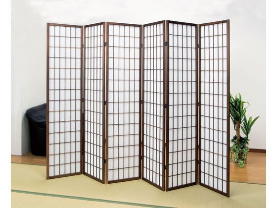 【ポイント10％バック★30日9:59迄】【メーカー直送】ファミリー・ライフ 障子スクリーン ハイタイプ 6曲 03070【代引不可】折りたたみパーテーション 間仕切り オフィス家具