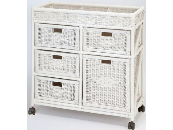 【レビュー投稿で100円OFFクーポン】【メーカー直送】ファミリー・ライフ 天然籐ランドリーチェスト ワイド3段 ホワイト 0365020【代引不可】【お客様組立】浴室 トイレ 収納家具 インテリア 収納