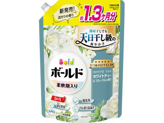 【レビュー投稿で100円OFFクーポン】P&Gジャパン ボールド ジェル ホワイトティー 詰替 SJ 960G 液体タイプ 衣料用洗剤 洗剤 清掃