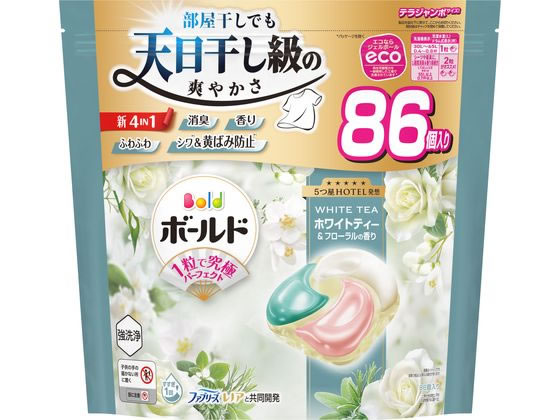 【レビュー投稿で100円OFFクーポン】P&Gジャパン ボールド ジェル ボール 4D ホワイトティー 詰替 TJ 86個 液体タイプ 衣料用洗剤 洗剤 清掃