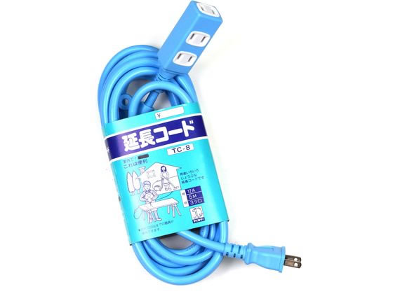 【商品説明】●柔軟で作業性に優れた電源ケーブルです●1200Wまで使用可能●日曜大工に●家庭配線に●農機具の配線に●工場配線に【仕様】●コンセント数：3ツ口●電線の太さ：0．75スケア（mm2）●コンセント定格：125V−12A●電線種別：VCT−2芯●コード長：5m【備考】※メーカーの都合により、パッケージ・仕様等は予告なく変更になる場合がございます。【検索用キーワード】たいかつさんぎょう　タイカツサンギョウ　えんちょうこうど　エンチョウコード　電源ケーブル　12A5m　TC−8　TC8　電源コード　作業用品　工具　延長コード　R967MDスタンダードタイプの延長コード
