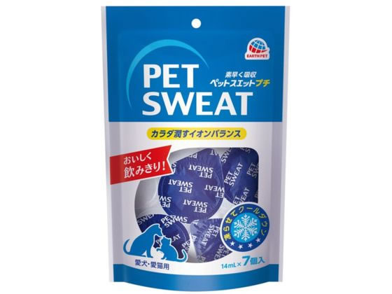 【商品説明】いつでもおいしく、そのまま与えられる飲み切りポーションタイプ。凍らせてシャーベットでもおいしくクールダウン。ペットの体液に近いイオンバランス。水分・イオンを素早く吸収。愛犬・愛猫が喜ぶミルク風味。【仕様】●原材料：グラニュー糖、マルトデキストリン、食塩、塩化K、香料、クエン酸、保存料（安息香酸Na）、クエン酸Na●保証成分：たん白質0％以上、脂質0％以上、粗繊維1％以下、灰分1％以下、水分98％以下●エネルギー：約3kcal／個●適応種：犬、猫【備考】※メーカーの都合により、パッケージ・仕様等は予告なく変更になる場合がございます。【検索用キーワード】あーす・ぺっと　アース・ペット　Earth　Pet　ペットスエットポーションプチ14ml×7個入　ペットスエットポーションプチ　14ml×7個入　ペットフード　個包装タイプ　ウェットフード　ペットフード　ドッグフード　ドックフード　エサ　餌　えさ　ペット用品　犬（ドッグフード）　ウェットフード（犬）　R116MEいつでもおいしくそのまま与えられる飲み切りポーションタイプ