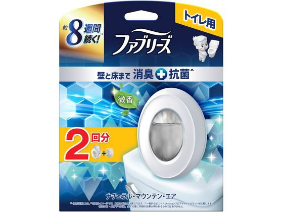 【レビュー投稿で100円OFFクーポン】P&G ファブリーズ トイレ用消臭剤+抗菌 ナチュラルマウンテンエア微香 2回 置き型タイプ 消臭 芳香剤 トイレ用 清掃