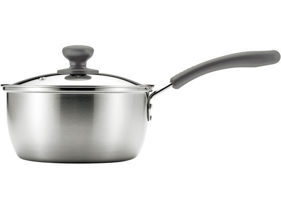Sauce Pans - 【マラソン限定★2,000円クーポン＆ポイント2倍】【お取り寄せ】パール金属 モノクロ ステンレス製ガラス蓋付 片手鍋 18cm HB-5432 両手鍋 外輪鍋 円付鍋 片手鍋 鍋 フライパン 厨房 キッチン