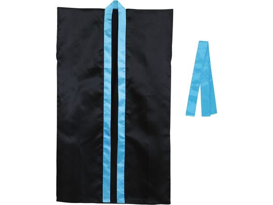 【レビュー投稿で100円OFFクーポン】【お取り寄せ】アーテック サテンロングハッピ(ハチマキ付) 黒(襟青) M 19091 イベント 季節商品 教材 学童