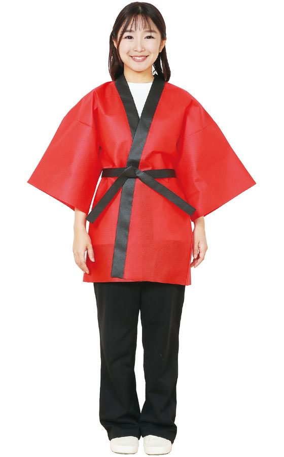 【マラソン限定★ポイント2倍】【お取り寄せ】アーテック カラー不織布ハッピ(帯付) 赤 M 19138 イベント 季節商品 教材 学童