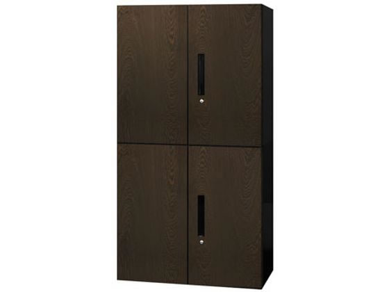 【レビュー投稿で100円OFFクーポン】【メーカー直送】Netforce 両開き書庫2台 セット 2段 木目 DBR【代引不可】【お客様組立】両開き書庫 スチールキャビネット ロッカー オフィス家具