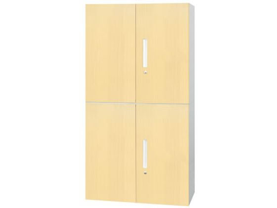 【レビュー投稿で100円OFFクーポン】【メーカー直送】Netforce 両開き書庫2台 セット 2段 木目 NA【代引不可】【お客様組立】両開き書庫 スチールキャビネット ロッカー オフィス家具