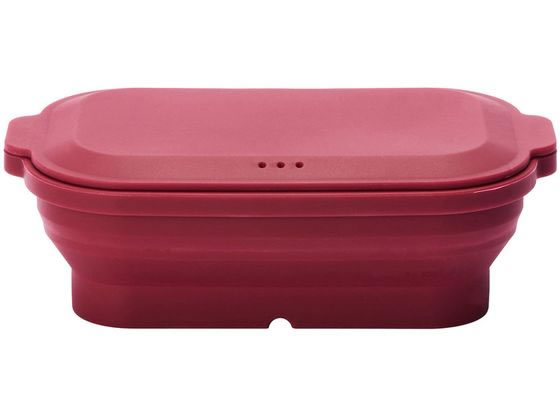 【レビュー投稿で100円OFFクーポン】【お取り寄せ】トーン tone フタがお皿になるシリコンスチーマー 角型 ワインレッド 蒸し器 セイロ 鍋 フライパン 厨房 キッチン