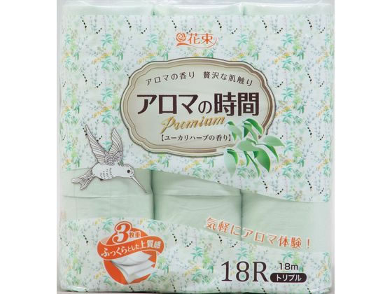 【マラソン限定★2000円クーポン＆ポイント2倍】丸富製紙 花束 アロマの時間 ユーカリハーブ18ロールトリプル 香り付きトイレットペーパー トイレペーパー トイレットペーパー