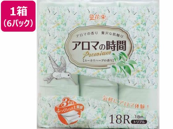 【マラソン限定★2000円クーポン＆ポイント2倍】送料無料 丸富製紙 花束 アロマの時間 ユーカリハーブ18ロールトリプル×6パック 香り付きトイレットペーパー 大量 大容量 業務用 トイレペーパー トイレットペーパー