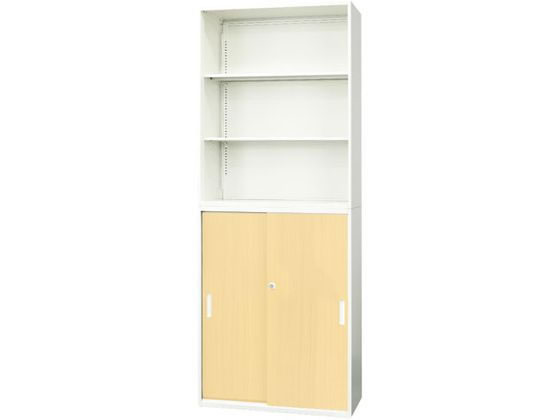 【ブラックフライデー限定★27日9:59迄店内ポイント2倍】【メーカー直送】Netforce イーセンブリー 書庫 2台セット 3段 シリンダー錠 ナチュラル【代引不可】【お客様組立】引違い書庫 スチールキャビネット ロッカー オフィス家具