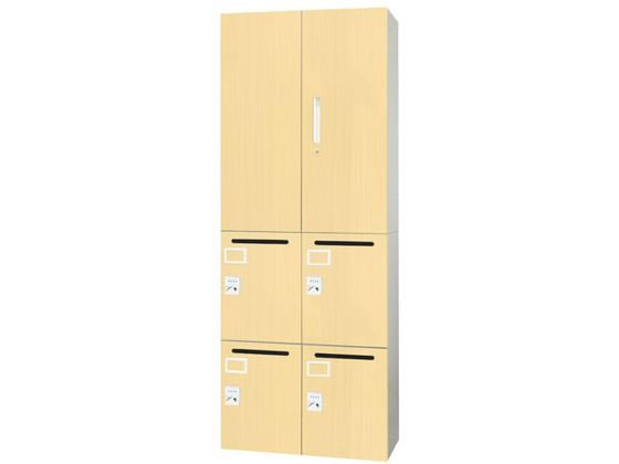 【ブラックフライデー限定★27日9:59迄店内ポイント2倍】【メーカー直送】Netforce イーセンブリー 書庫+ロッカー 4人用 3段シリンダー ナチュラル【代引不可】【お客様組立】両開き書庫 スチールキャビネット ロッカー オフィス家具